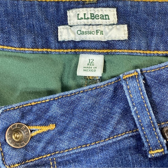 L.L. Bean Jeans Women's 12 Blue Classic Fit Straight Leg Hi Rise Preppy Denim - Picture 4 of 14